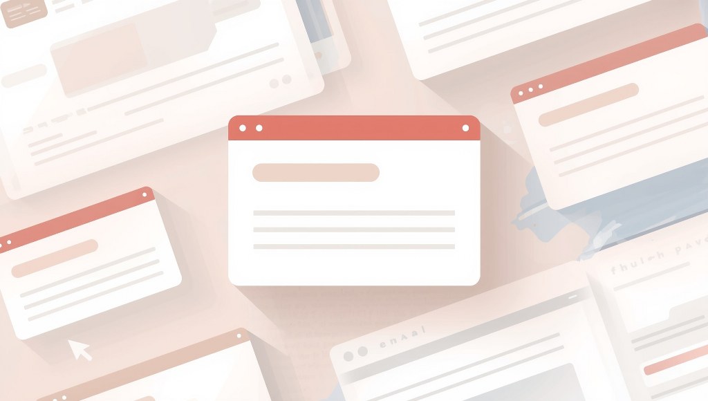 multiple open email windows or cards arranged neatly.