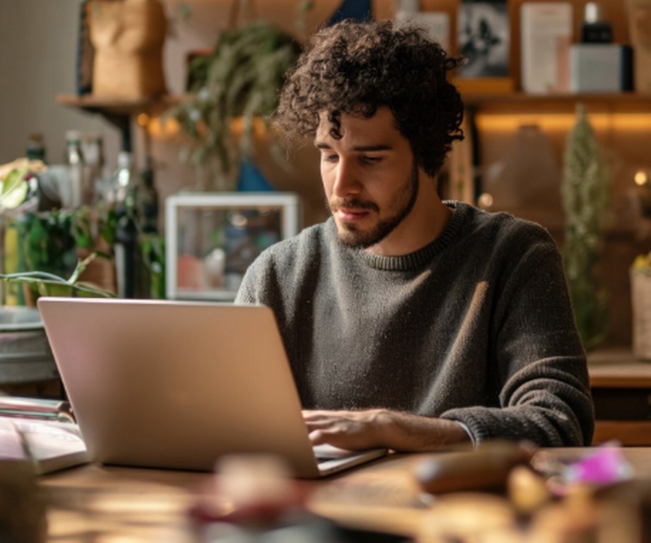 A developer using a laptop.