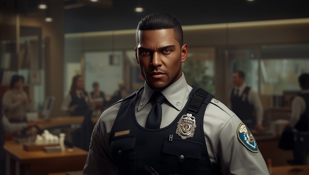 A trained security officer posing.