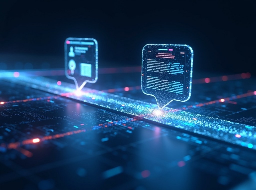 An abstract digital bridge connecting a dynamic web interface to accessibility icons, symbolizing how ARIA helps assistive technology.