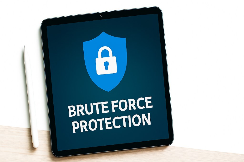Brute force protection concept on a tablet.