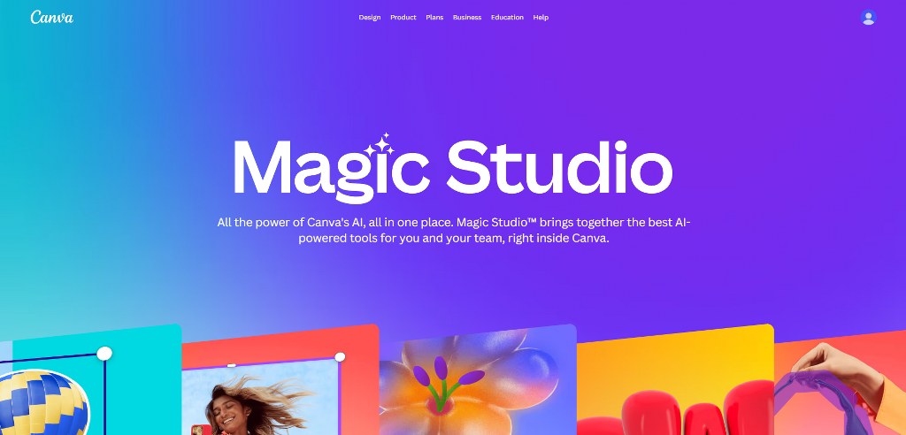 Canva Magic Studio's website.