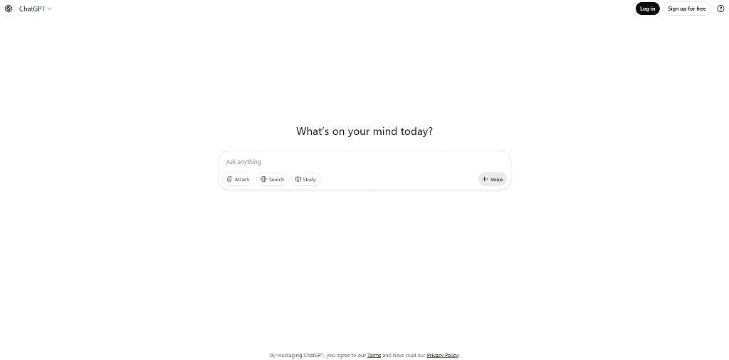 ChatGPT home page.