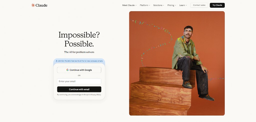Claude's website.