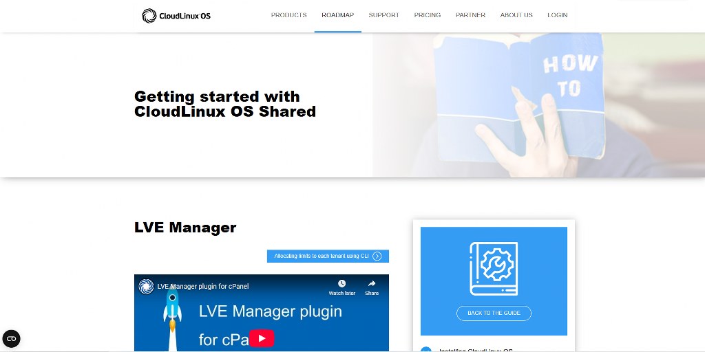 CloudLinux webpage.