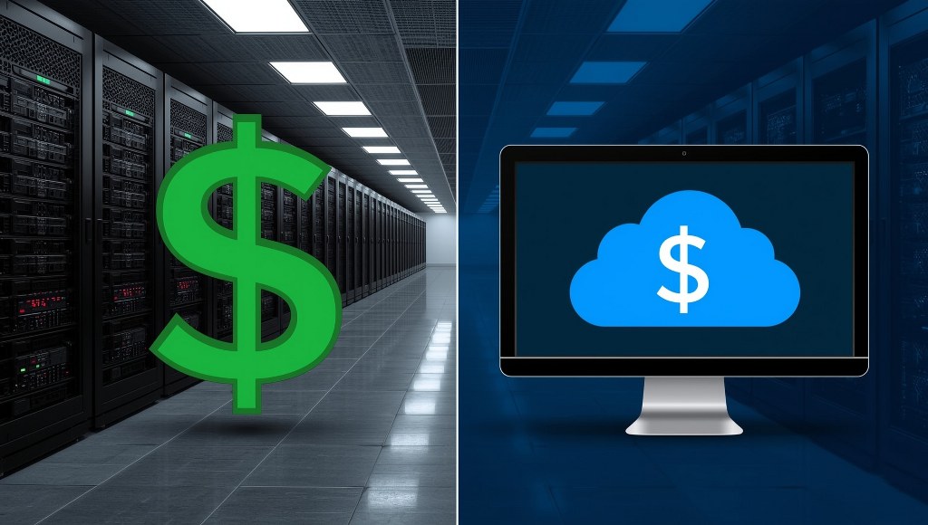 Comparison prices between cloud and dedicated hosting. 