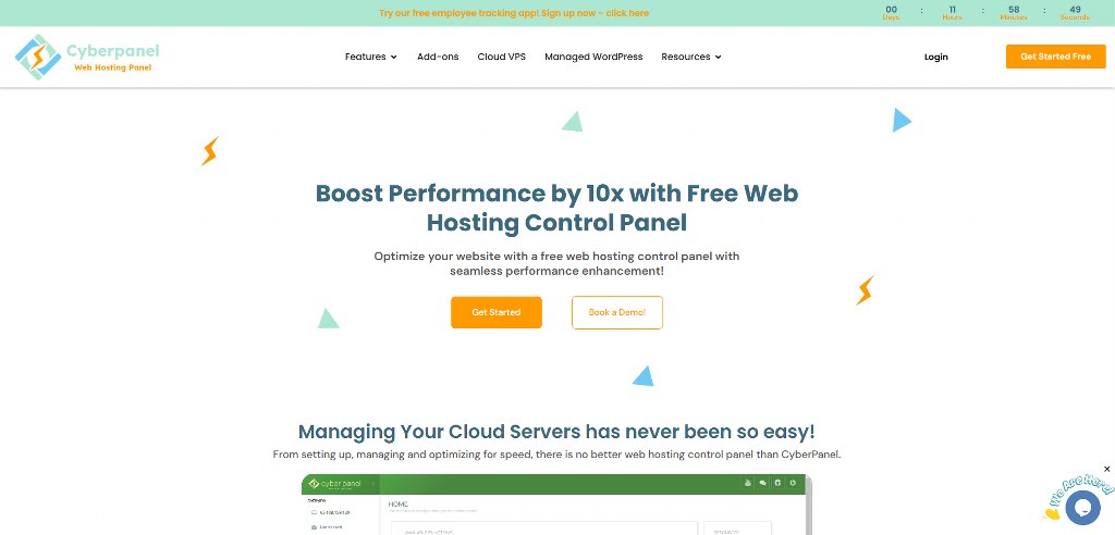 CyberPanel's website.