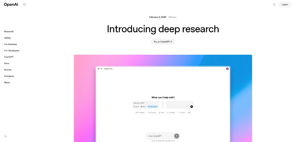 Deep Research's website.