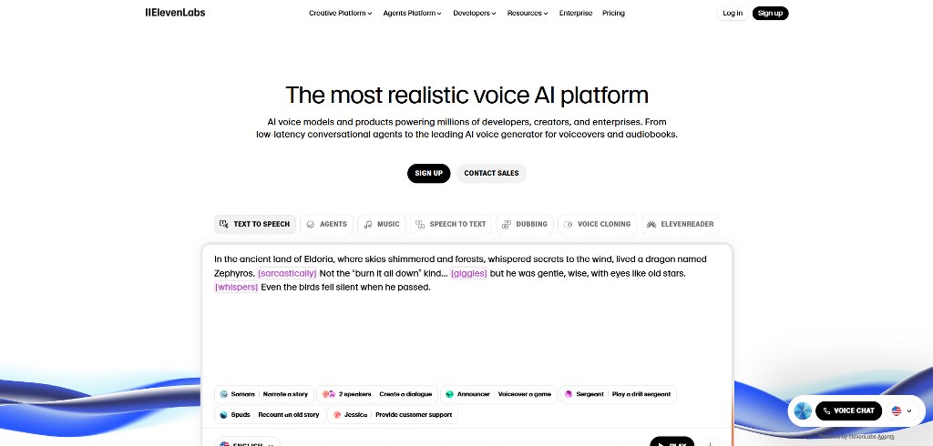 ElevenLabs website.
