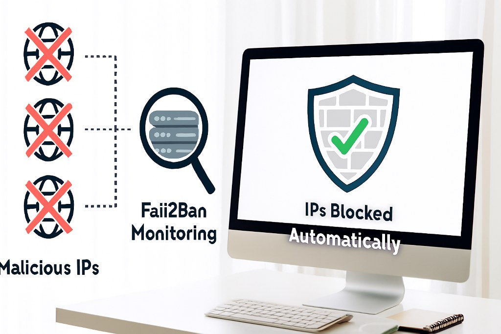 Fail2Ban blocking malicious IPs.