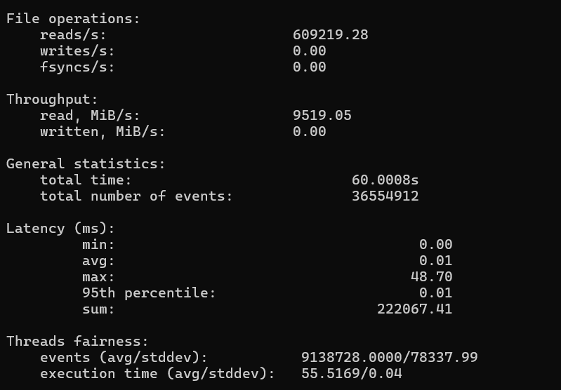 Disk I/O Performance Test (Sequential READ)