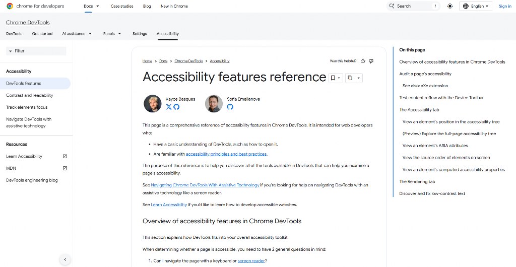 Google Accessibility Developer Tools website.