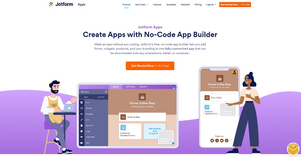 Jotform's website homepage.