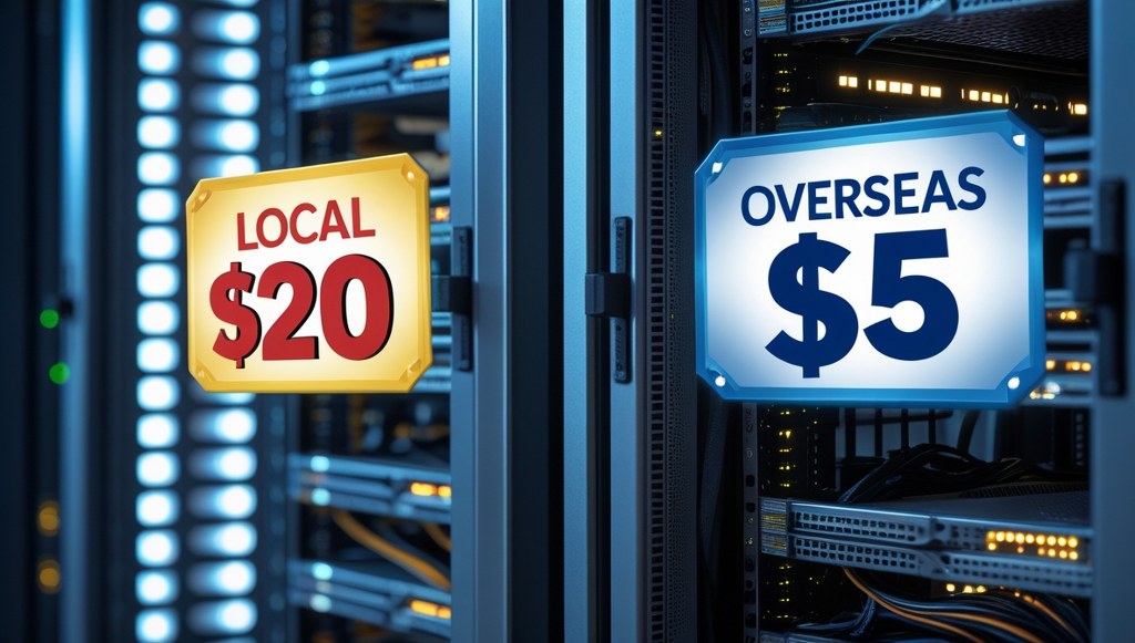 Local versus overseas server pricing comparison in data center