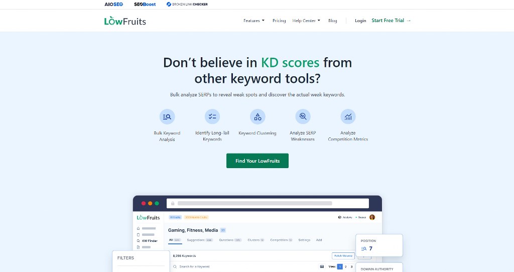 LowFruits website.