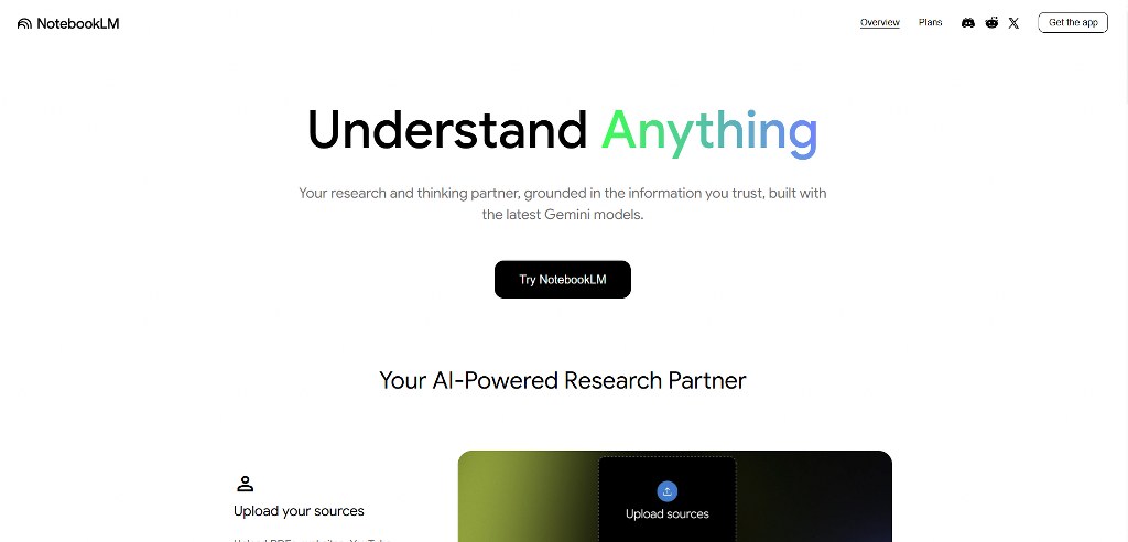 NotebookLM's website.