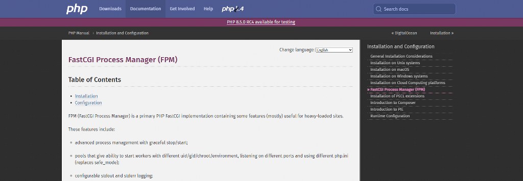 PHP's FPM page.