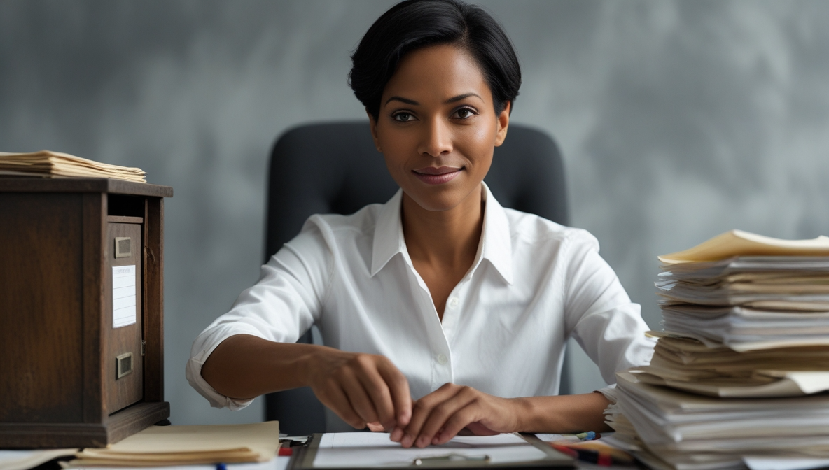 Professional managing large volume of files and administrative work