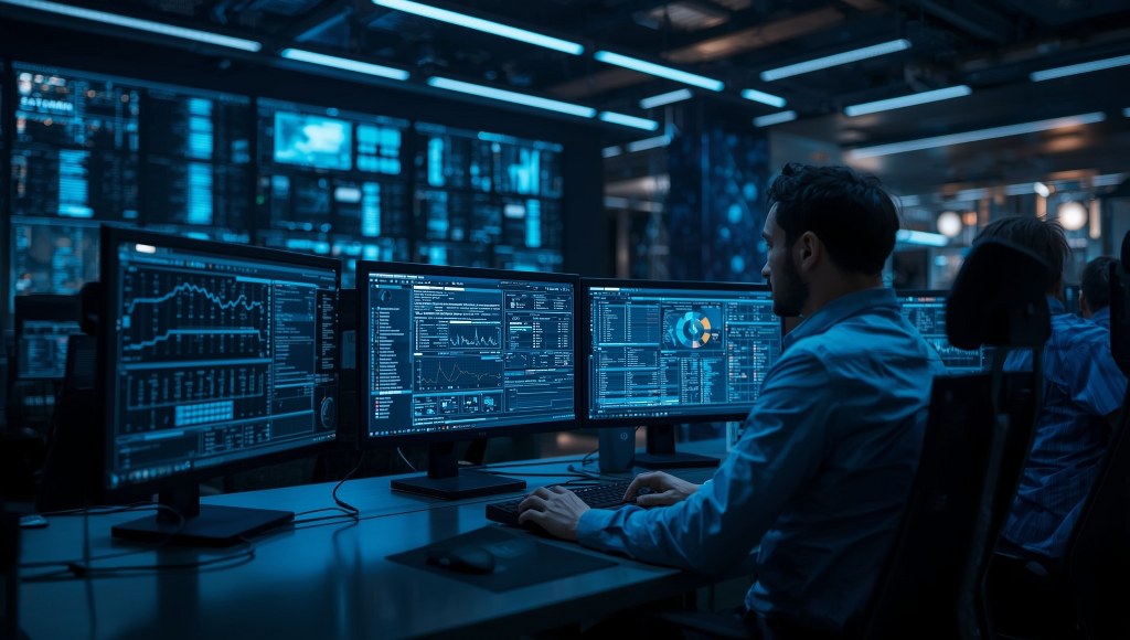 Professional system administrators managing a VPS server through a modern control panel.