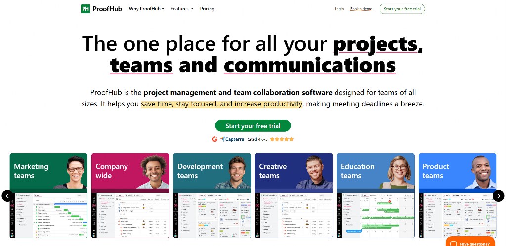 ProofHub's website.