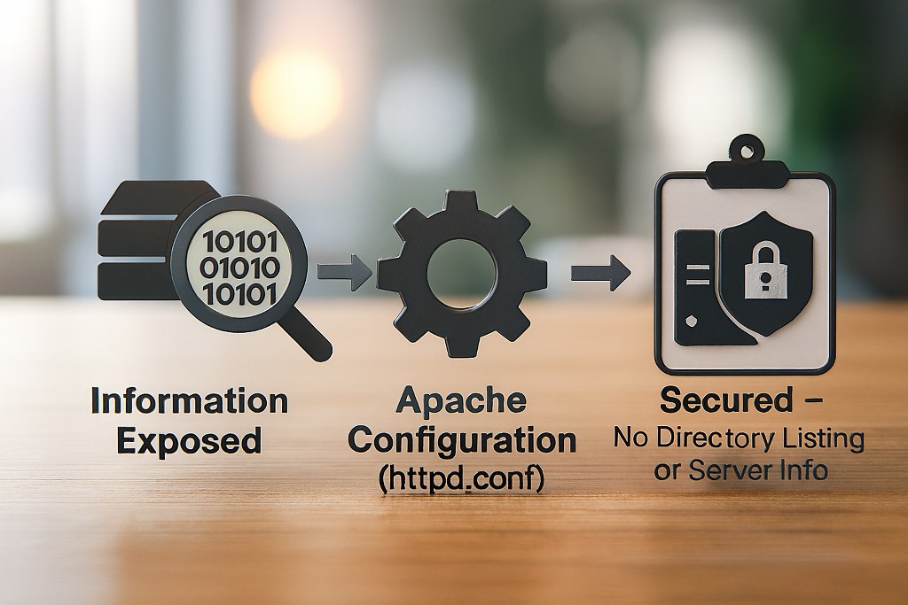 Securing Apache web server illustration.