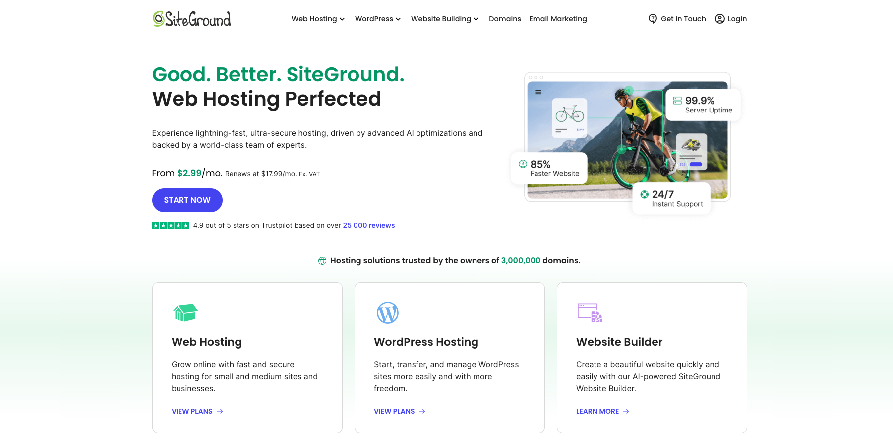 SiteGround's website