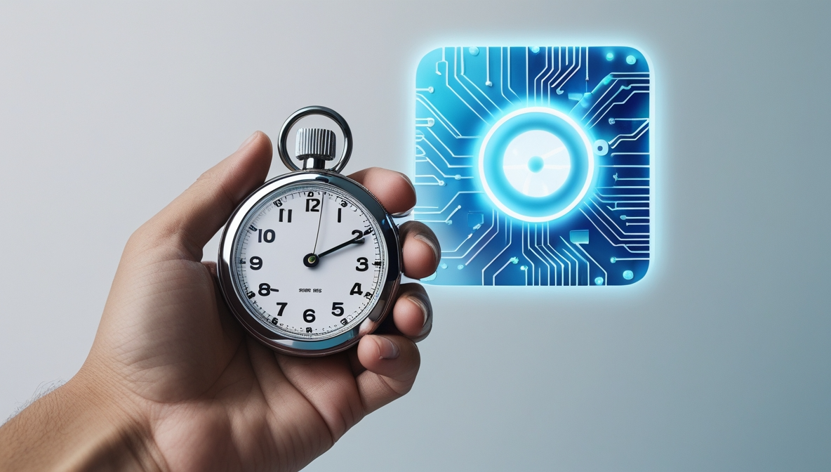 Stopwatch measuring VPS server response time and performance
