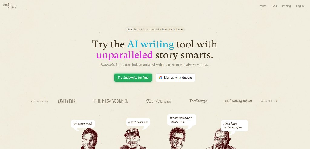 Sudowrite website.