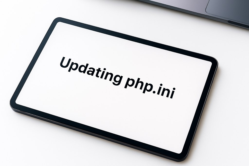 Updating php.ini on a tablet.