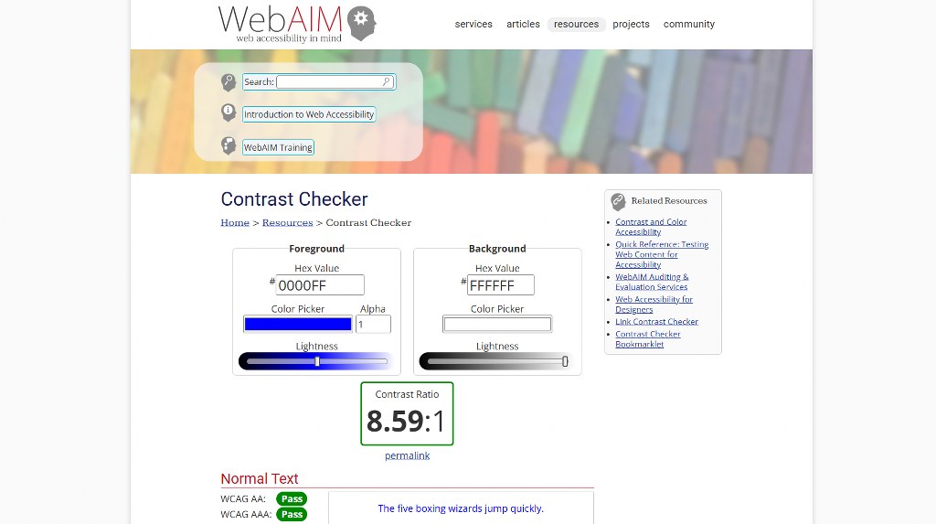 WebAIM's website.