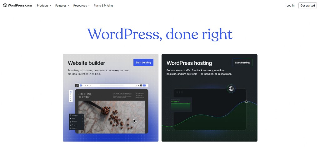 WordPress homepage.