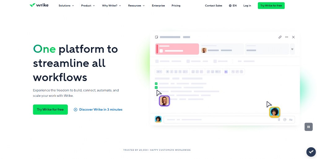 Wrike's website.
