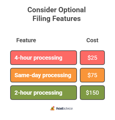consider optional filing features