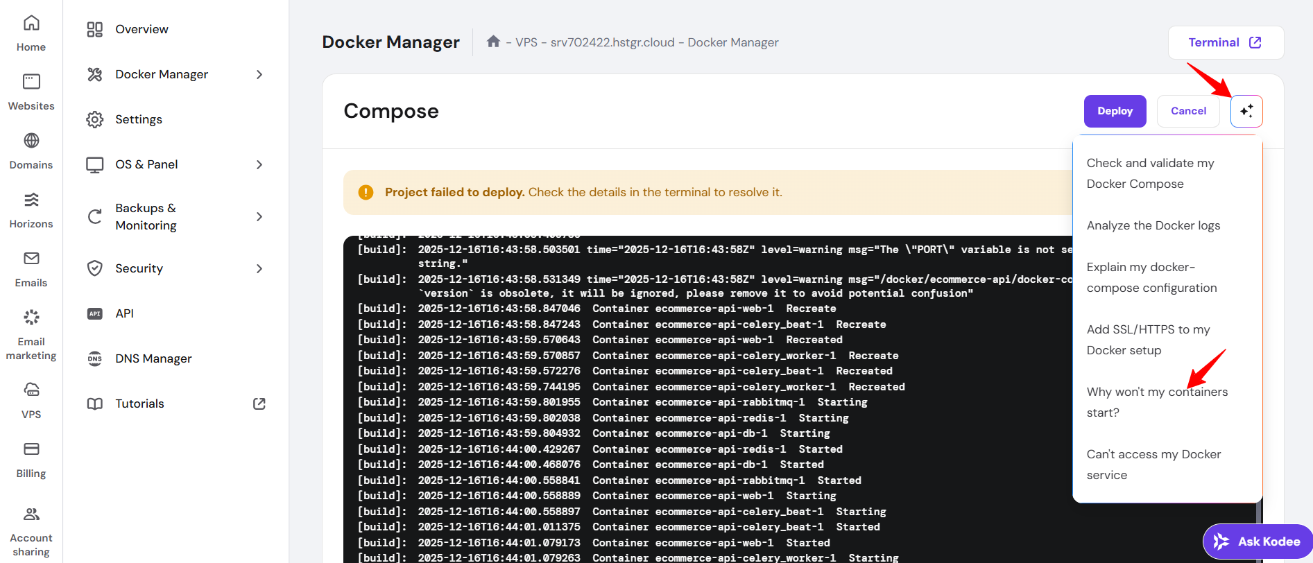 Hostinger Docker VPS