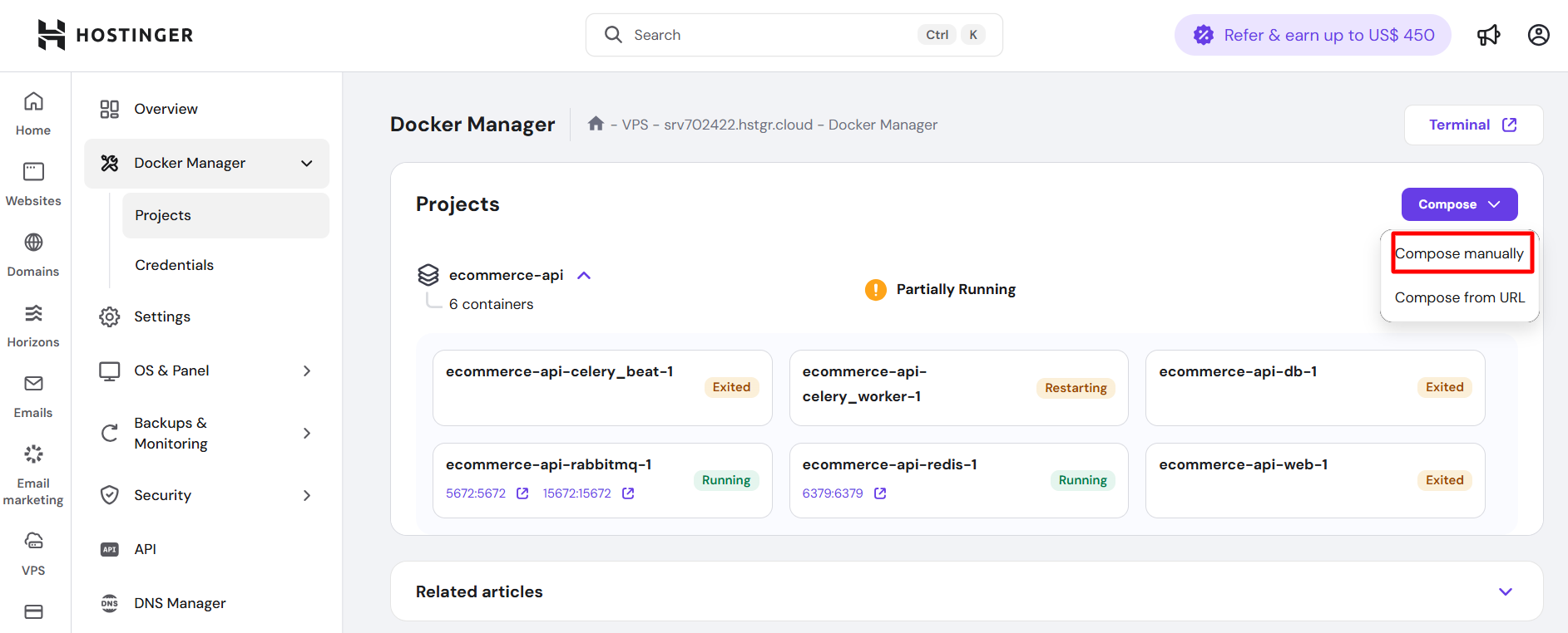 Hostinger Docker VPS