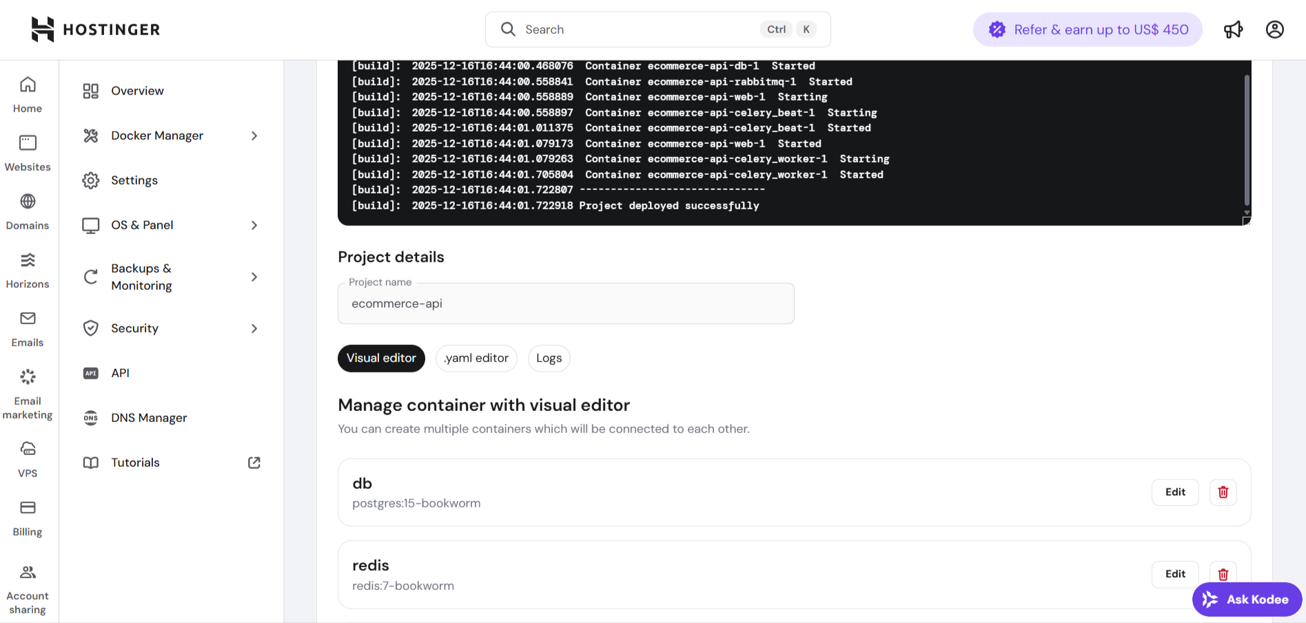 Hostinger Docker VPS