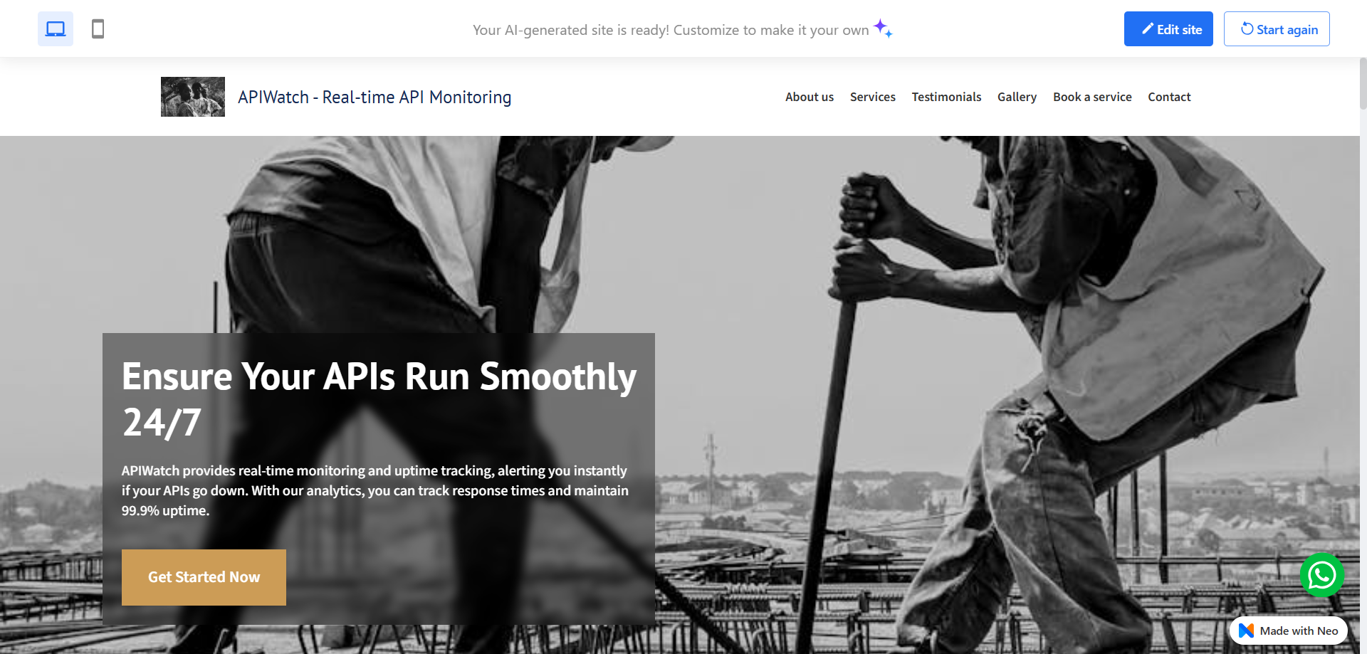 The Generated Website