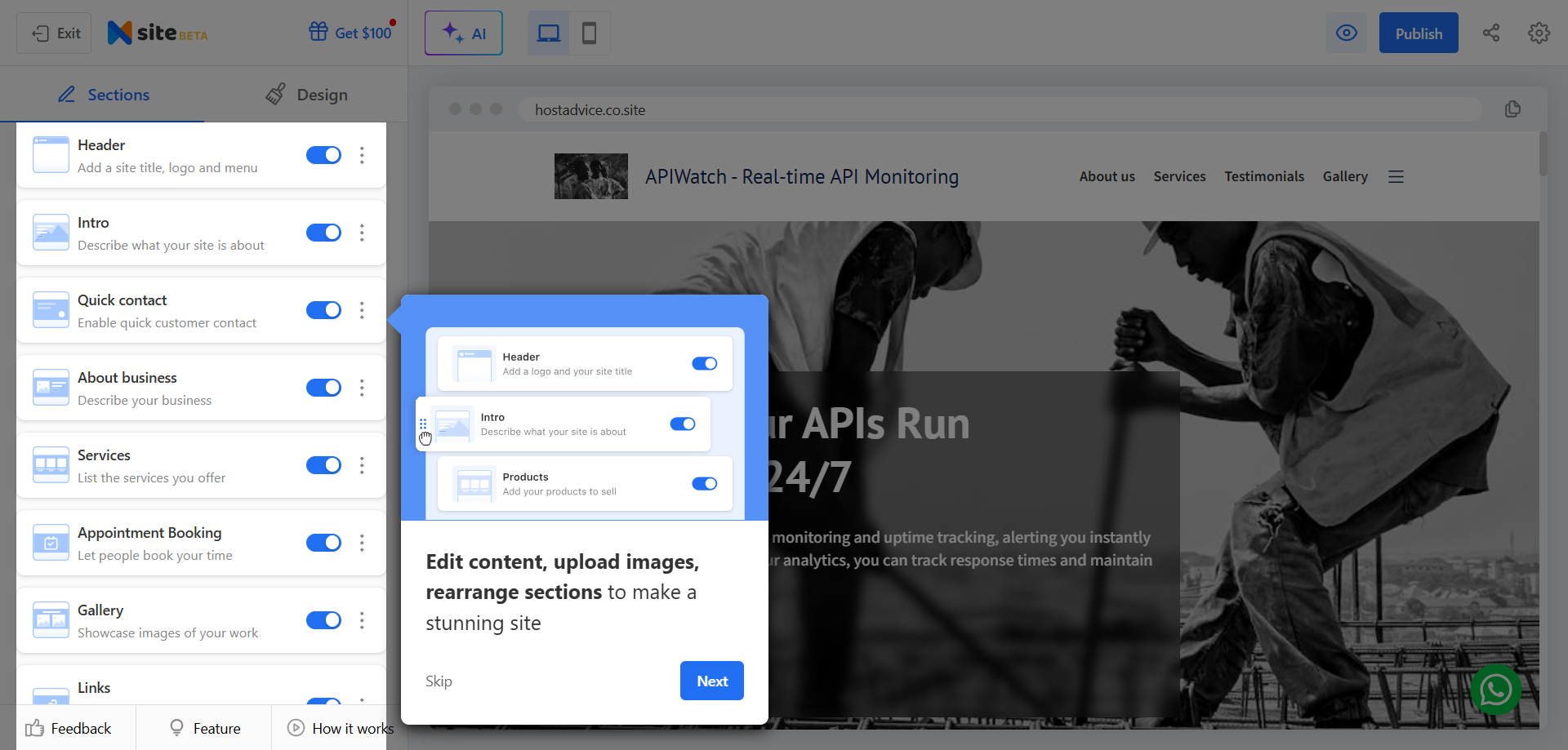 Customizing the AI-Generated Site