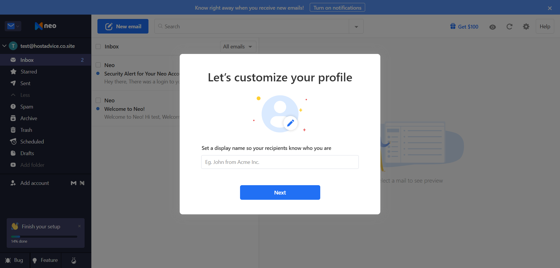 Profile name editor