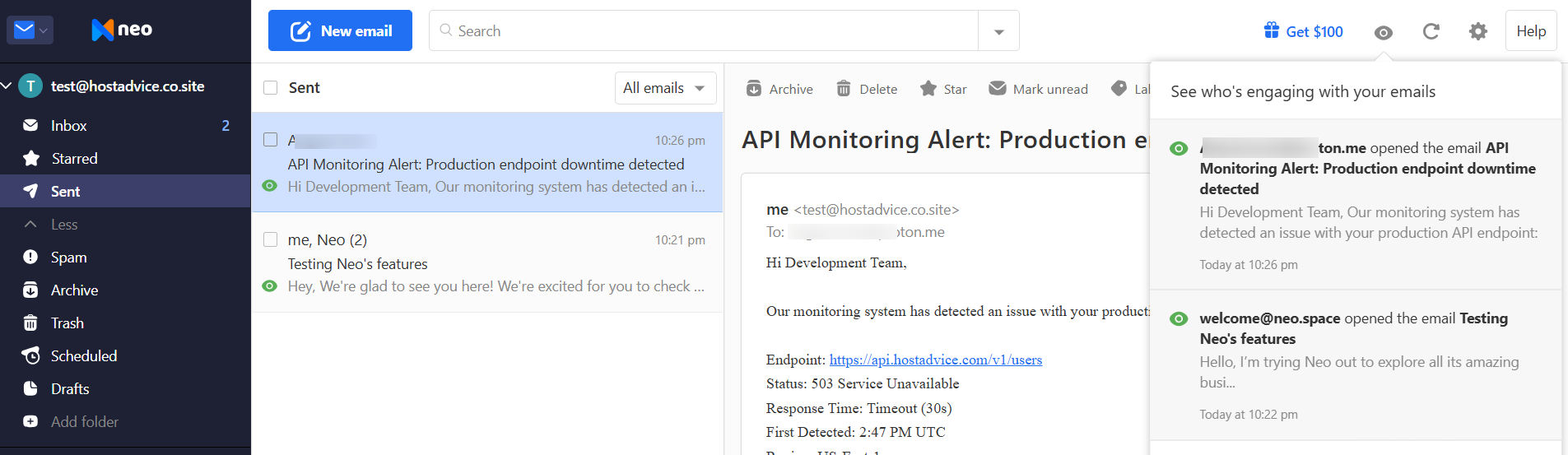 Testing Email Tracking
