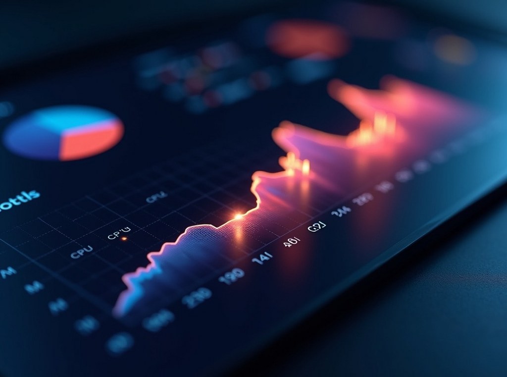 A growing business chart with digital resources scaling up dynamically to meet a sudden traffic spike.