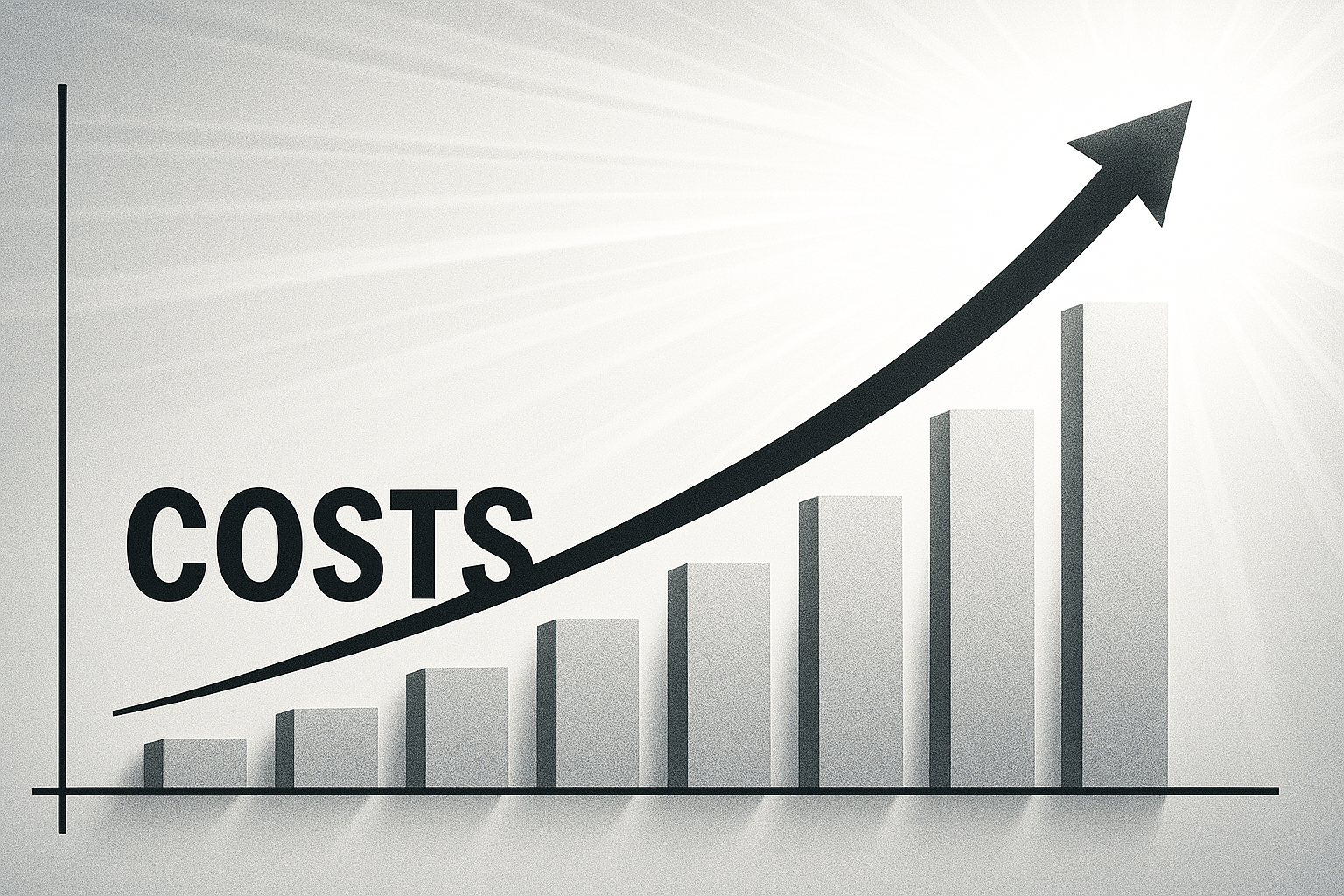 A rising graph of costs.