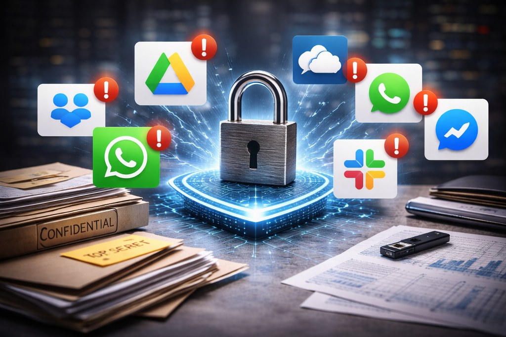 A secure, locked environment symbolizing that sensitive business data should be kept away from untrusted platforms.