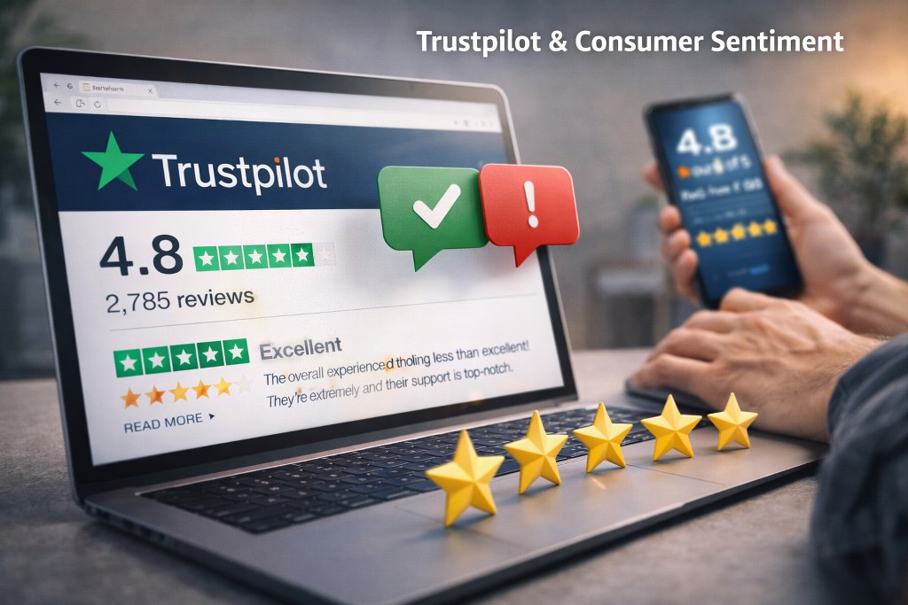 A visual snapshot of customer trust and sentiment reflected through high review ratings and real user feedback.