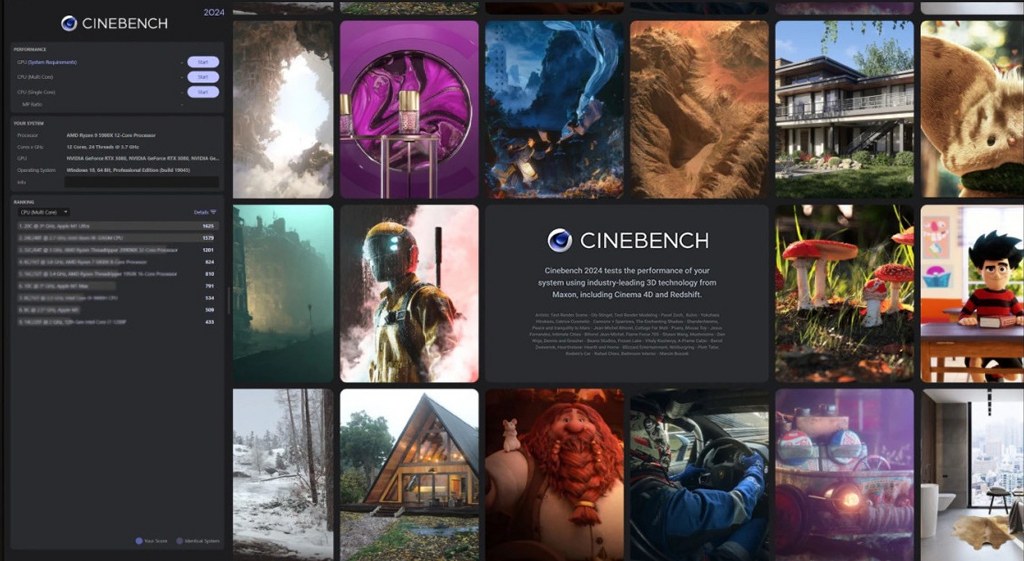 Cinebench app screenshot.