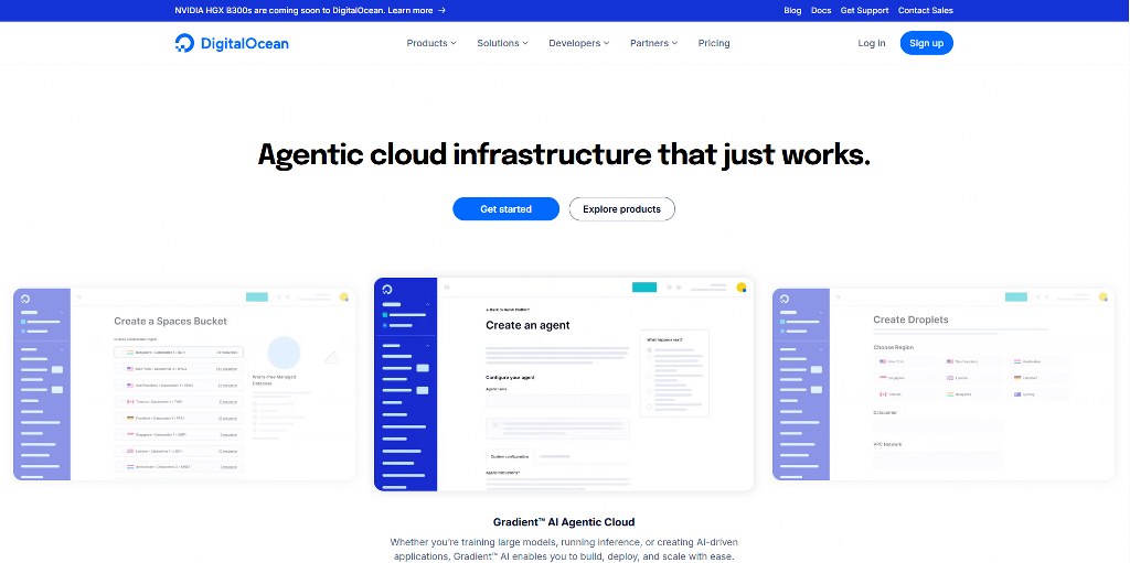 DigitalOcean's website.