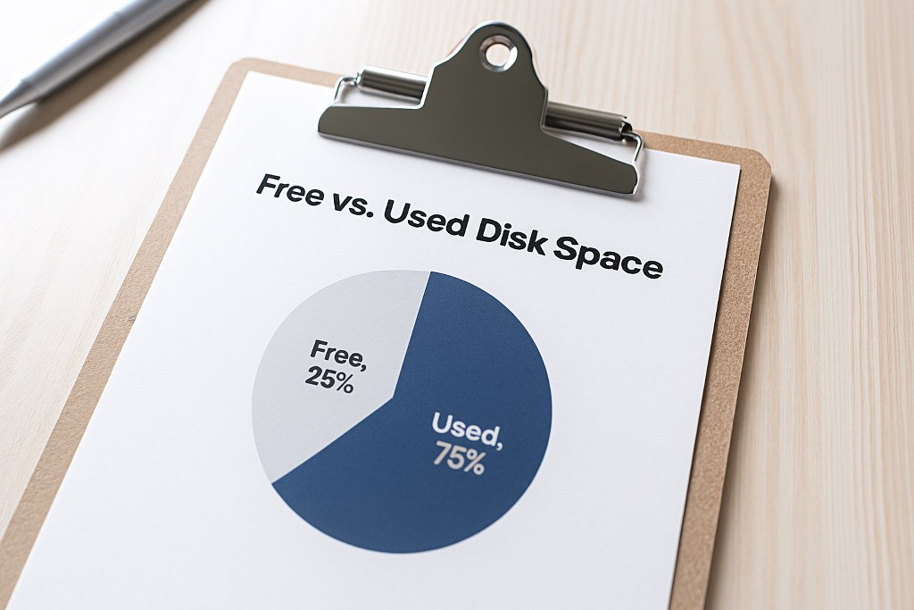 Free vs used disk space.