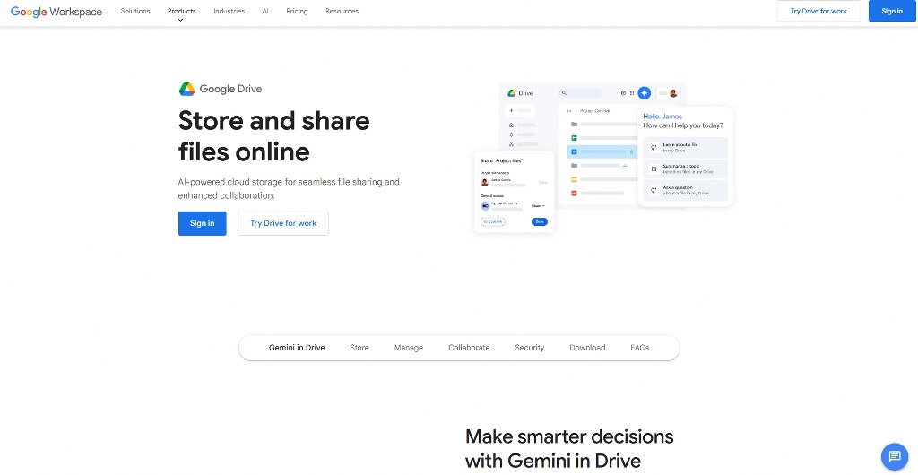 Google Drive homepage.