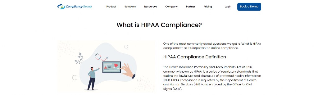 HIPAA's compliance page.