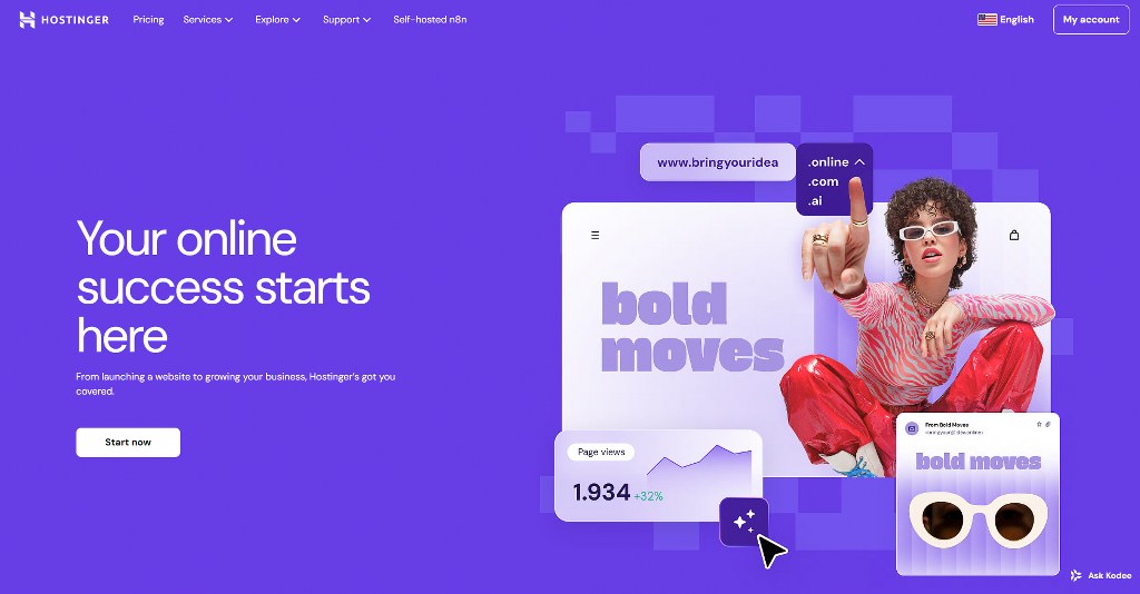 Hostinger's website homepage.